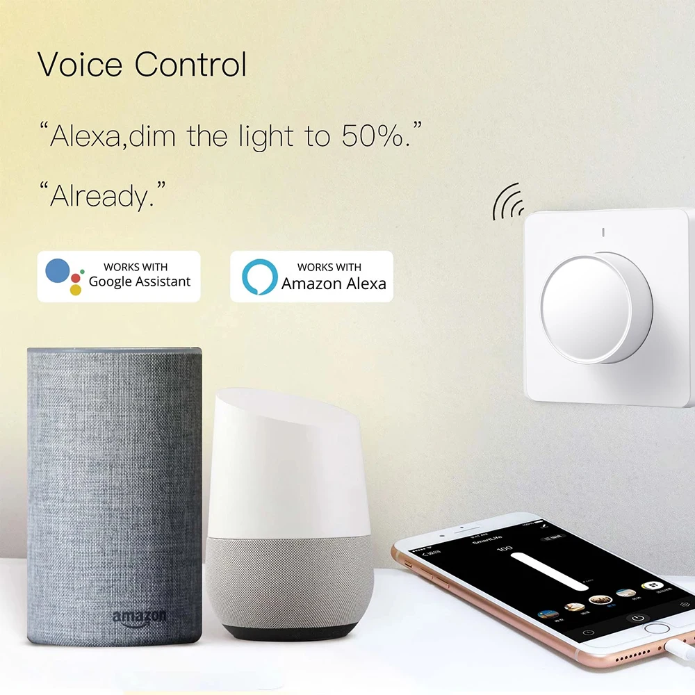 Smart Light Switch smart dimmer switch led dimmer switch Tuya EU Smart Wifi/Zigbee Dimmer Light Switch Dimming Panel Wall Smart Switch 220-240V Works with Alexa Google Home APP Control