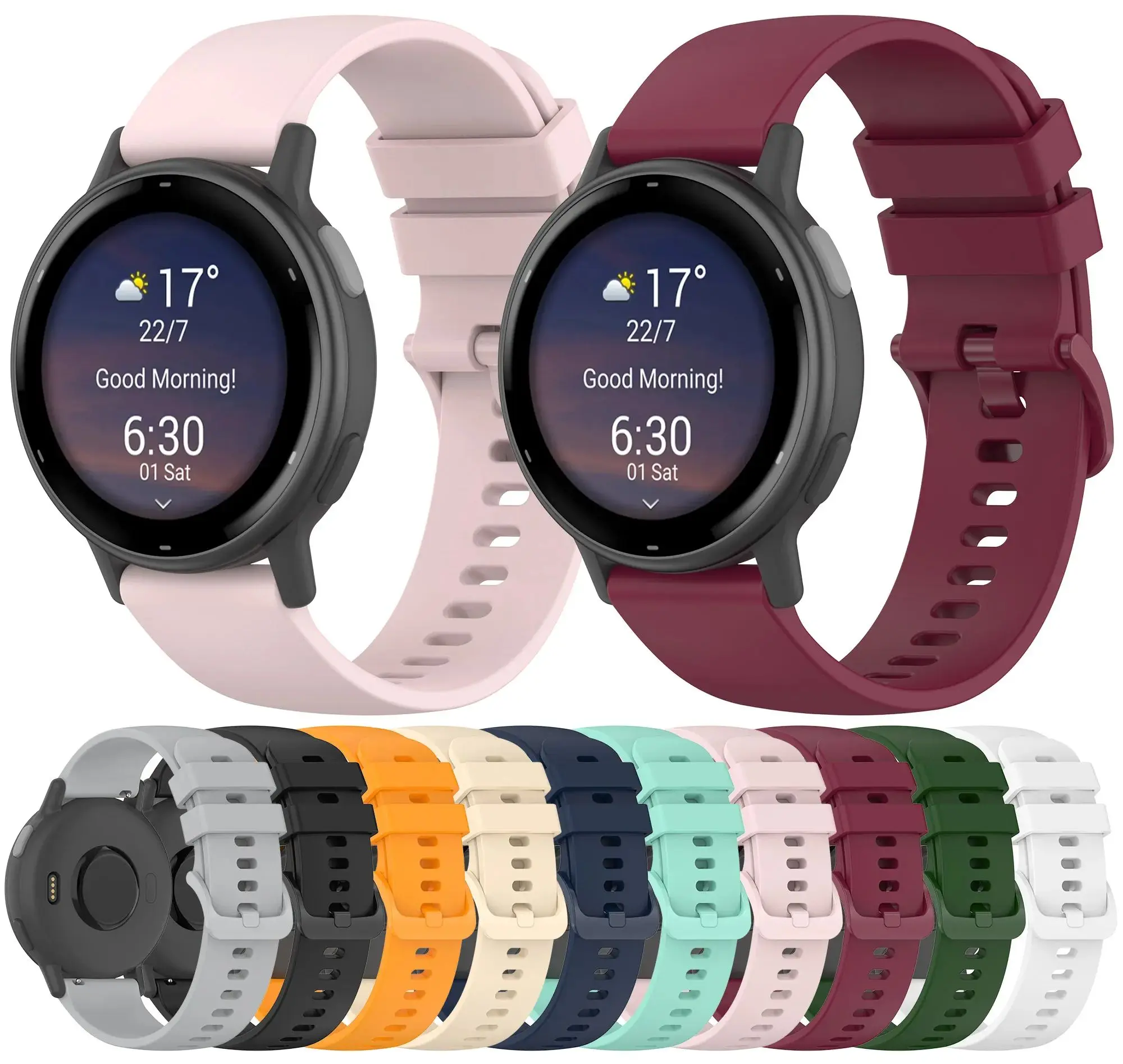 20mm Sport Silicone Smart Watch Strap Wristband