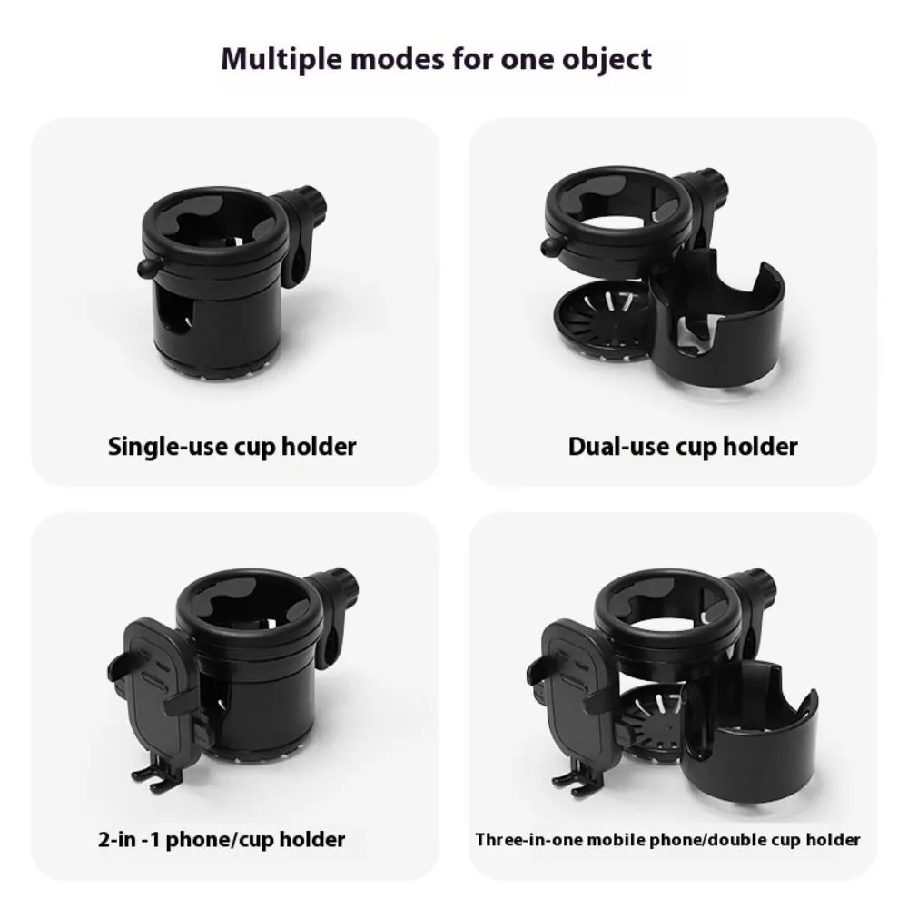 Anti-slip Baby Stroller Cup Holder Adjustable Easy To Install Kids Cup Stand Rotatable Phone Holder