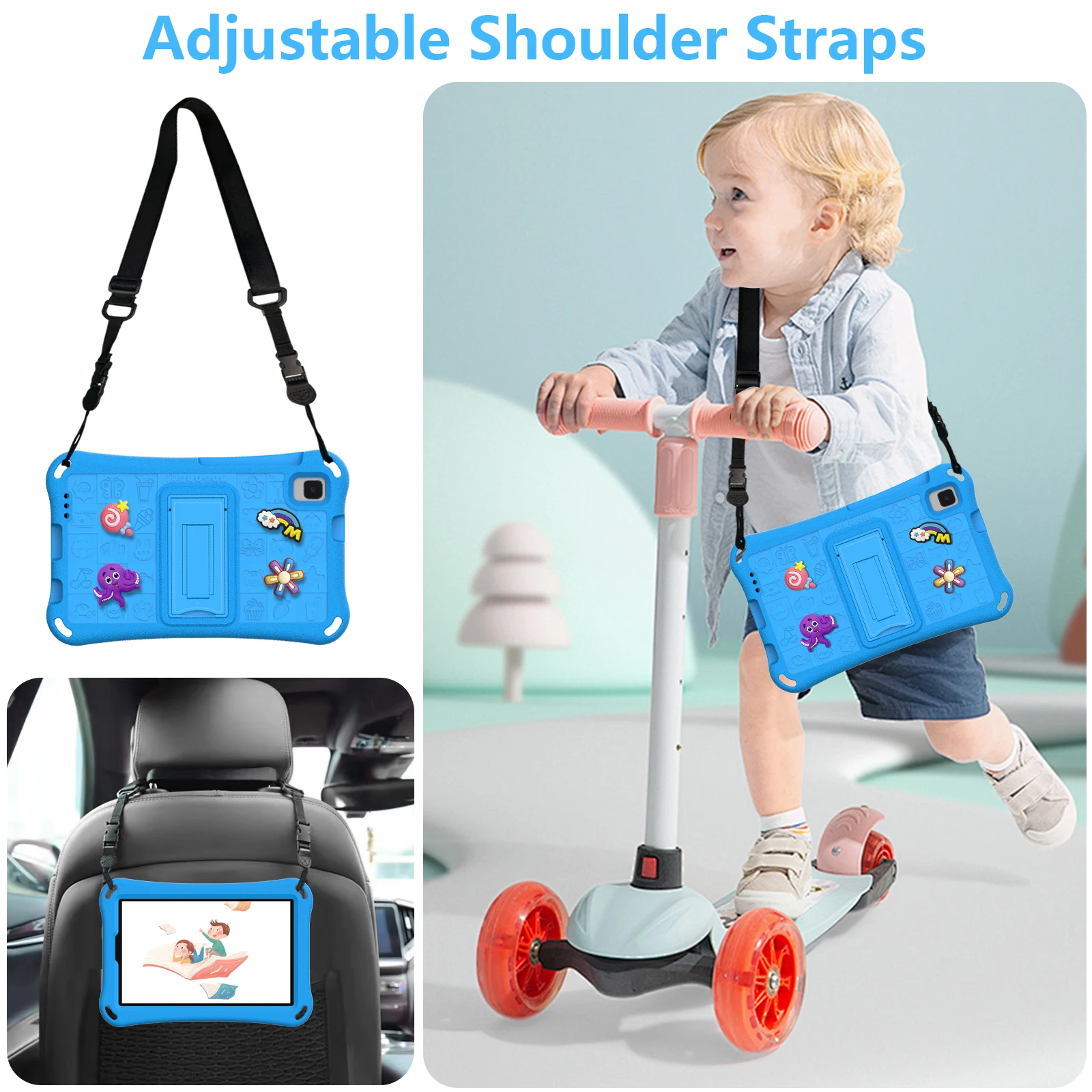 Kids Cartoon EVA Tablet Cover with Built-in Stand - Soft Protective Case