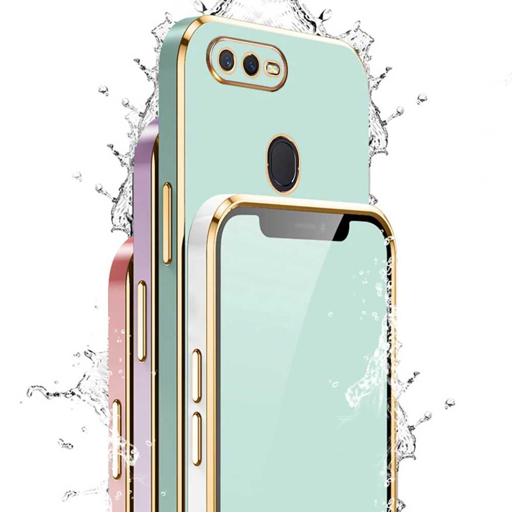 Luxury Square Plating ShockProof Silicone Back Cover