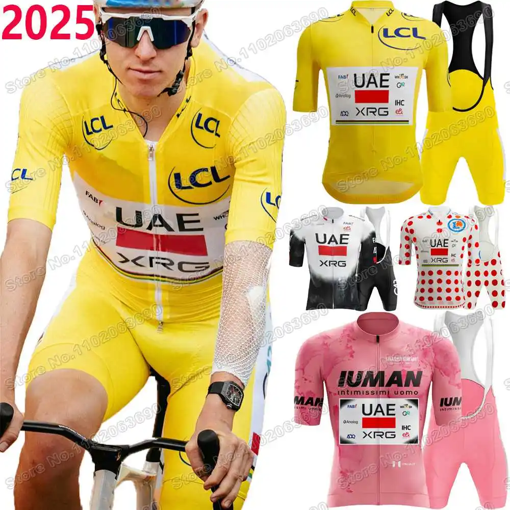 Cycling Jersey Set 2025 UAE Team Tadej Pogacar TDF