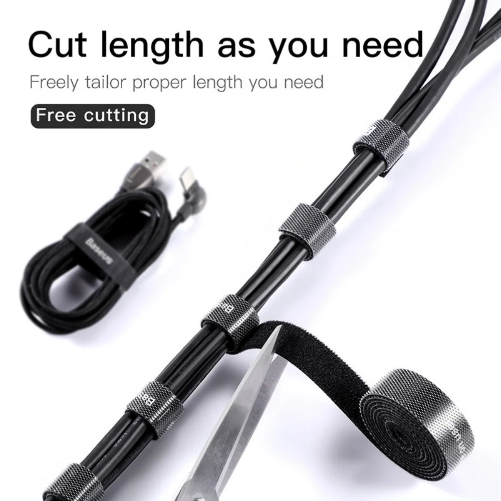 Baseus Velcro Straps Cable Organizer Charging Data Cable Network Winder Clip Office Desktop Management