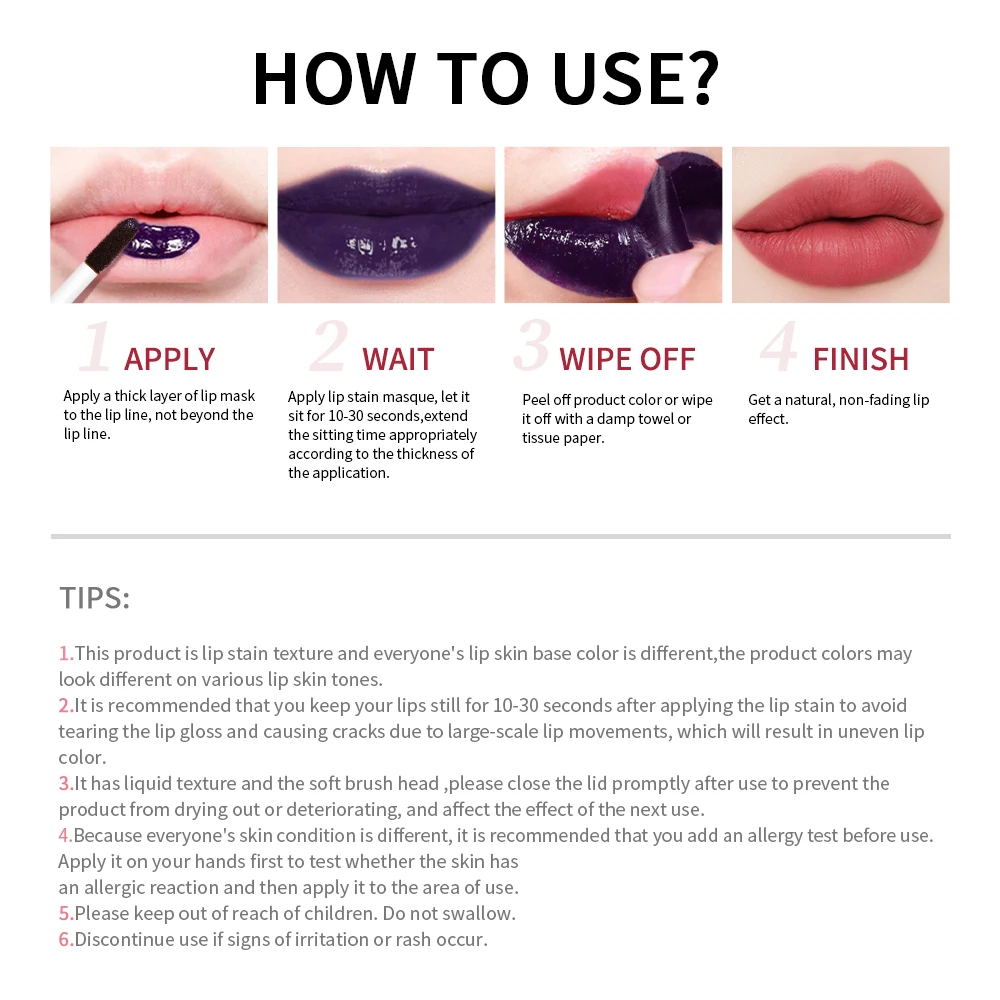 Lakerain Peel Off and Reveal Lip Stain - Long Lasting, Waterproof Pink Lip Tint, Transfer Proof Natural Lip Stain 5
