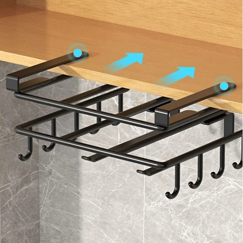 Space-Saving Kitchen Hanging Organizer Rack for Lids, Towels & Boards