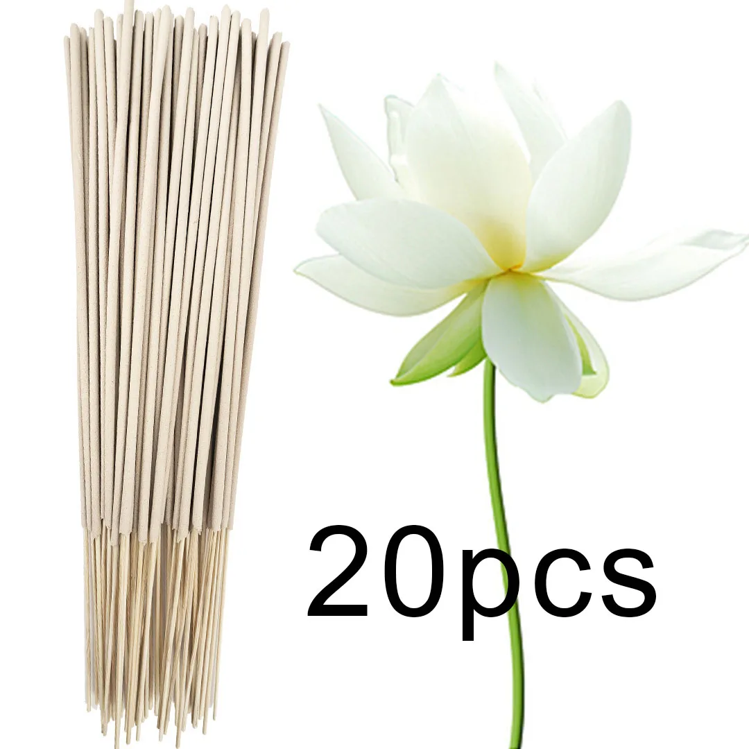 20/100/222/410 Pieces of High-Quality Off-White 8.7-Inch White Lotus Incense Sticks, Natural Materials, Lotus Scent, White Lotus Symbolizes Holiness, Divinity, and Cleanliness Essential Bamboo Stick Incense for Home