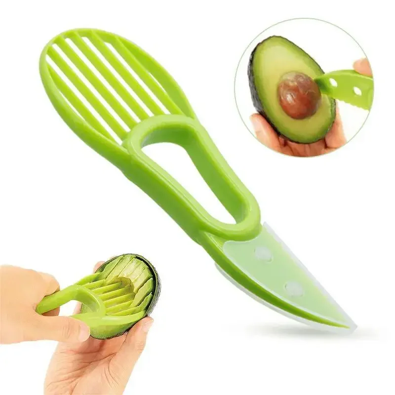 Avocado Slicer 3 In 1 Shea Corer Butter Fruit Peeler Cutter Pulp Separator Plastic Knife Kitchen Vegetable Tools