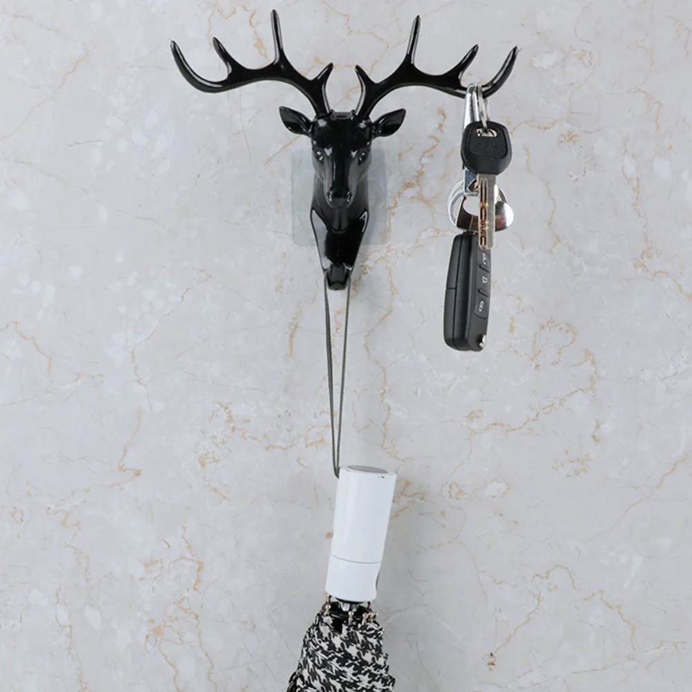 

3 Pcs Hat Hooks Clothes Coat Holder No Trace Deer Wall Shape Decor Key Organizer