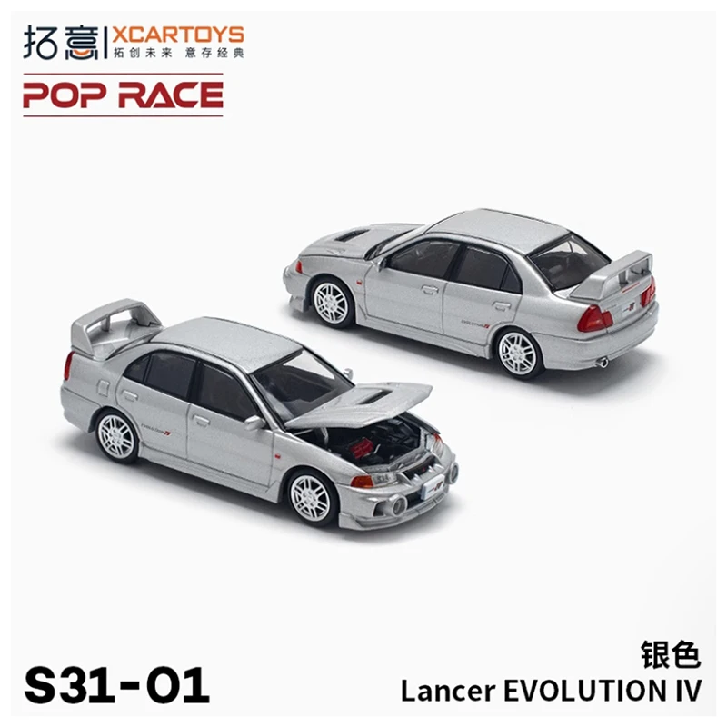 XCARTOYS POPRACE 1/64 스케일 IV EVO 4 랜서 S31-01 실버 합금 시뮬레이션 자동차 모델 컬렉션 디스플레이 장식 장난감 선물