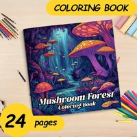 Mushroom Forest Coloring Book For Birthday Party Relieve Stress Kill Time Graffiti Painting Drawing Art Adult Picture Book 2