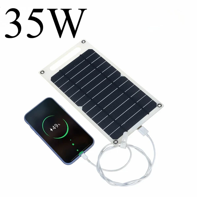 Panneau solaire USB 5V, Portable, étanche, pour randonnée en plein air, Camping, chargeur solaire pour téléphone, batterie externe, petits appareils 1