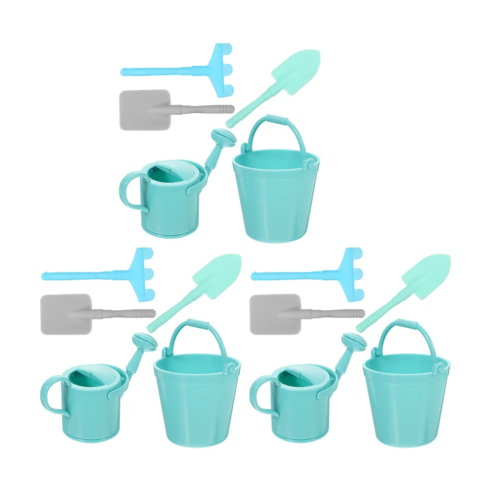 

3 Sets Garden of Miniatures Kid Gardening Tools Tiny Model Watering Can Mini Garden Tool Playsets Abs Plastic Children's