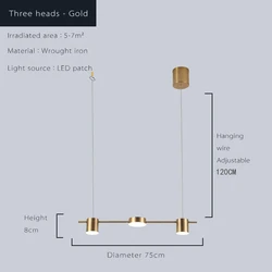 Contemporary LED Ceiling Chandelier - Adjustable Indoor Hanging Light Fixture (3 - color Dimmable)
