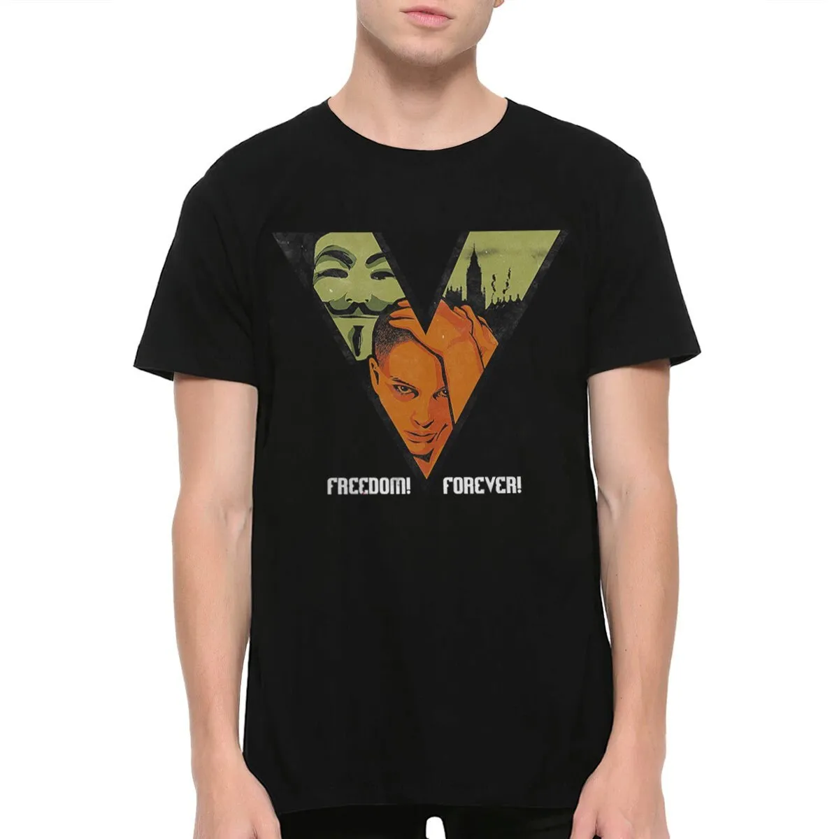 V Per Vendetta Freedom Forever T-Shirt, Taglie Uomo Donna Mov-616176