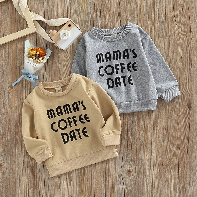 

Baby Autumn Clothing Todder Newborn Baby Boys Cotton Letter Print Long Sleeve Pullover Hoodies Sweatshirts Outwear Tops 2 Color