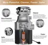 Garbage Disposals with Power Cord, Coutinuous Feed Food Waste Disposal with Sound Reduction (EM 200) 4