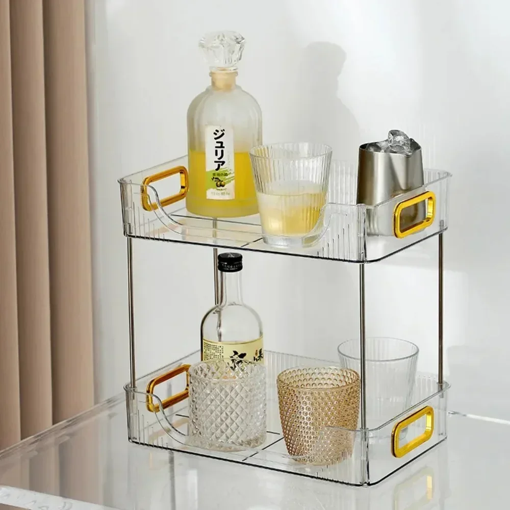 Double-Layer Storage Box Multi-Layer Display Storage Rack Cosmetic Desktop Storage Rack Bedroom Decoration Storage Box 2