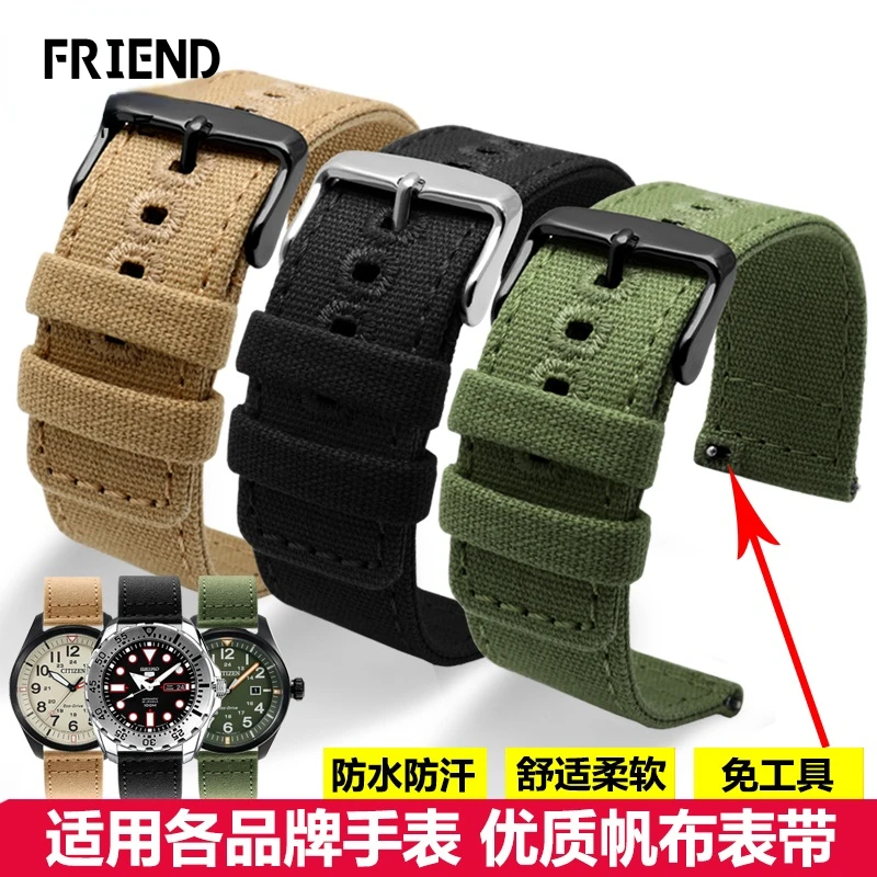 

Ремешок для часов Citizen Bm8475, Eco-Drive, аксессуары для часов, ремешок из нейлоновой холщовой ткани для часов, 18 мм, 20 мм, 22 мм, 24 мм