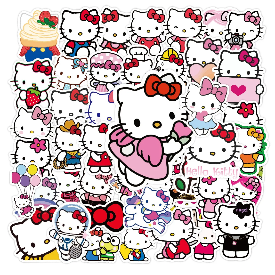 10/30/50Pcs Sanrio Hello Kitty Gift Stickers Cute Decals for Luggage Scrapbook Laptop Car Decoration Graffiti Sticker Toy Gift