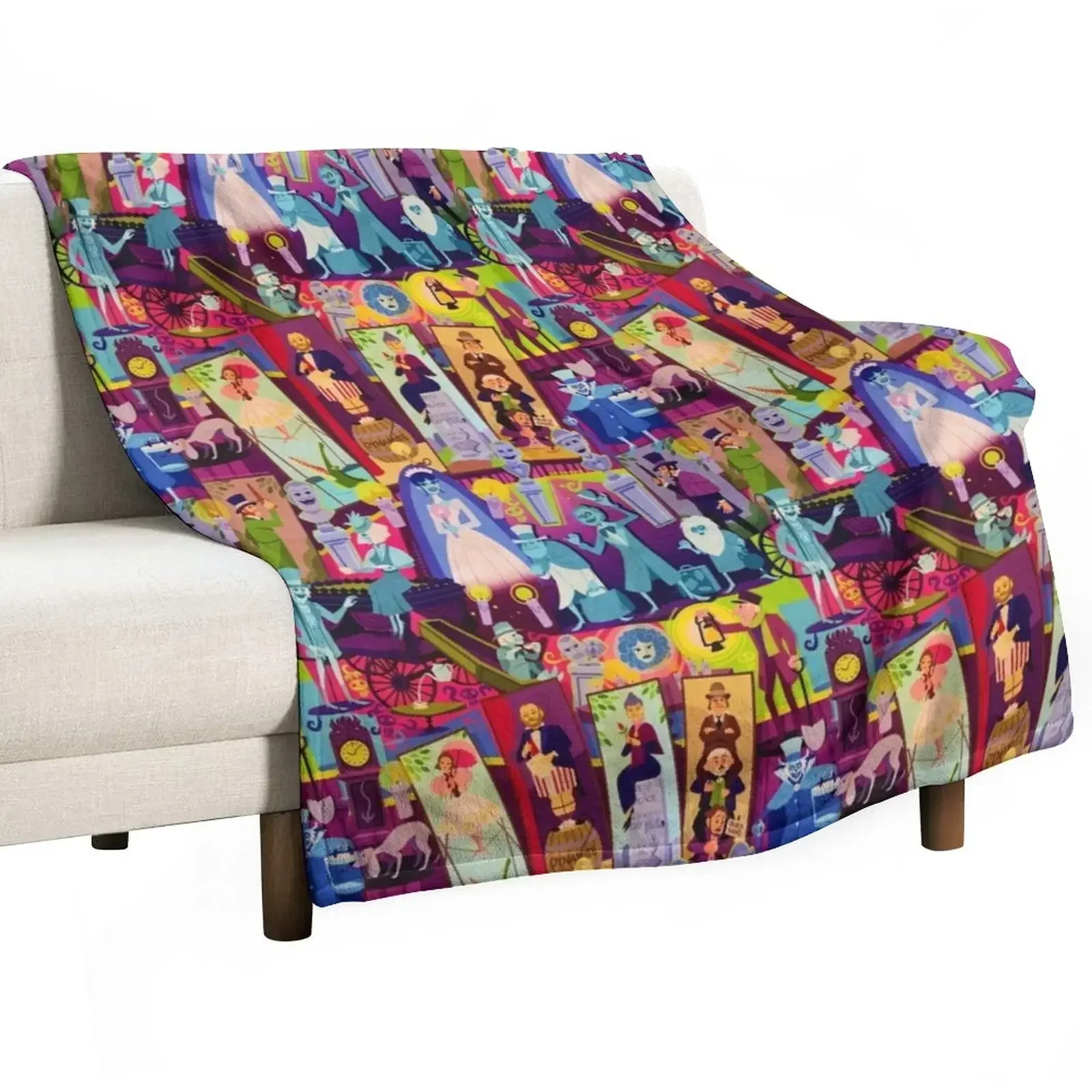 

Retro Mansion Collage Throw Blanket Luxury Designer Beautifuls Blankets