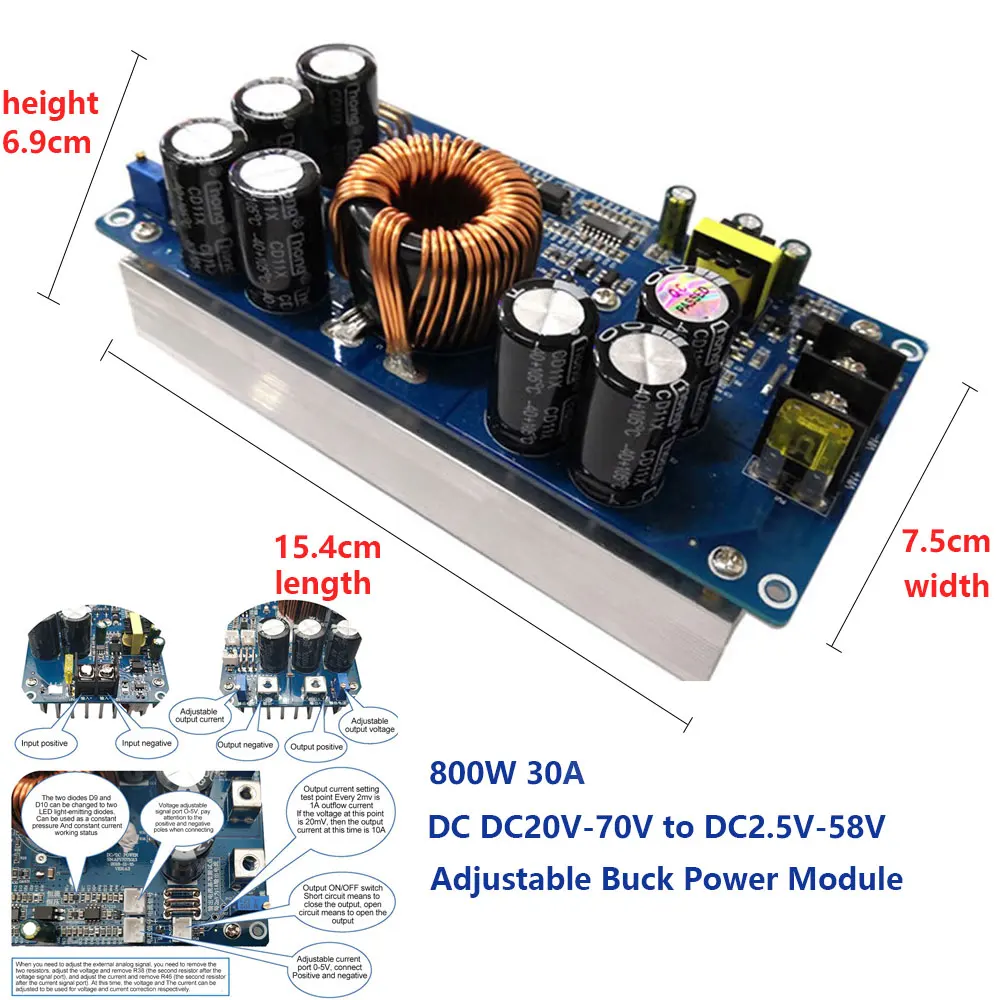 800w High Power Dc Stepdown Power Supply Output 30a Constant Voltage