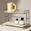 Nordic Style Acrylic Vanity Organizer, Sleek Black Countertop Display Rack for Cosmetics, Perfumes, Cup Storage 1