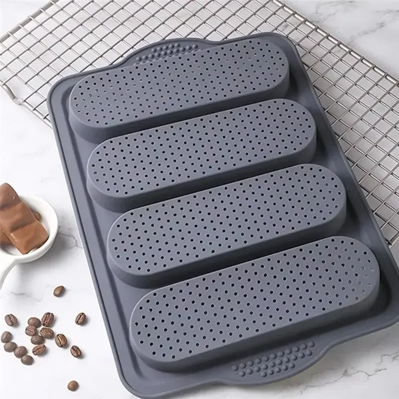 Baking Mould Restaurant Hamburger Bun Hot Dog Baguette Waffles Silicone Mold Non-stick Oven Tool kitchen Bakeware Accessories