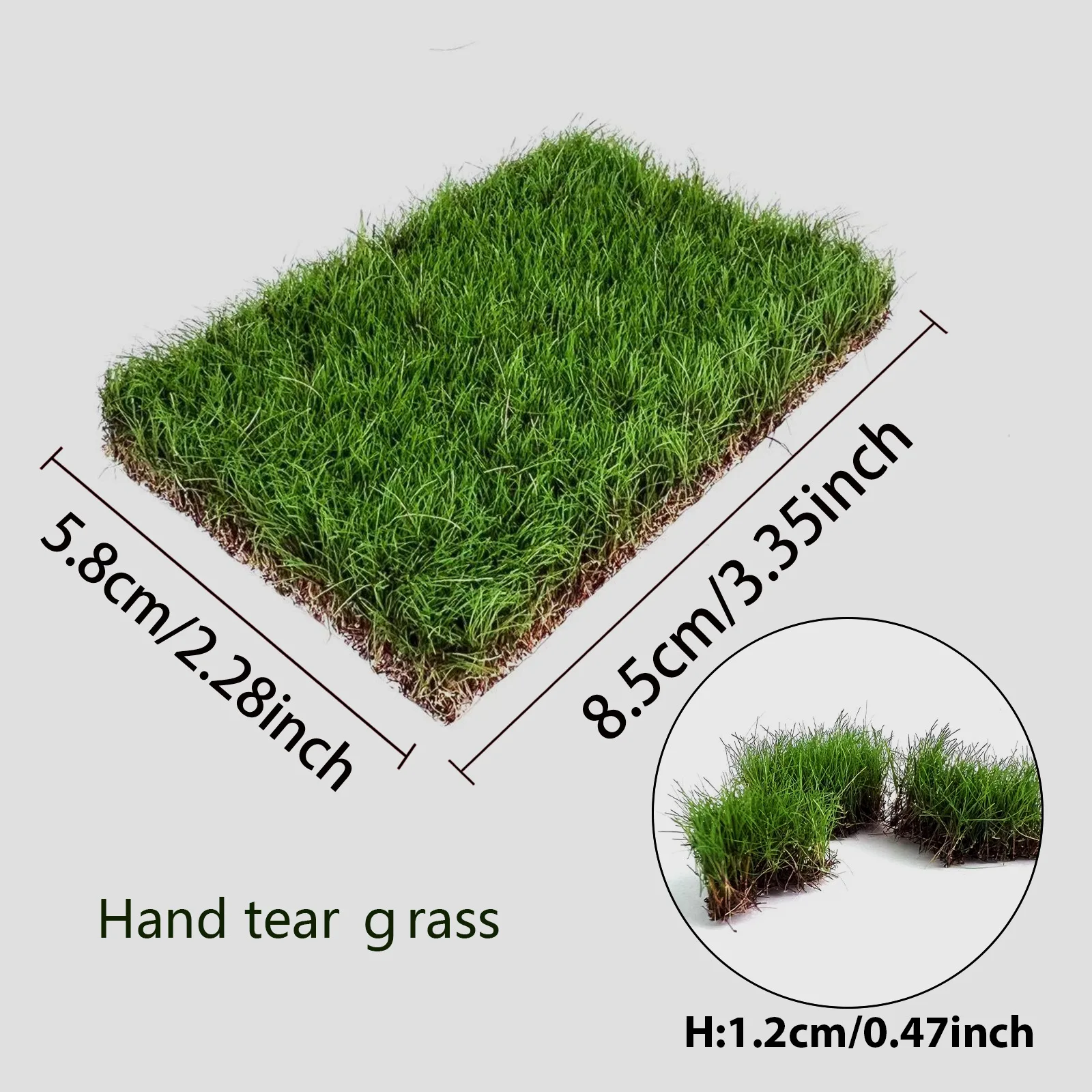 12mm Hohe Statische Grasbüschel/Rasen-Modellbausätze, Künstliche Mikro-Pflanzen, Landschaftsmaterialien für Sandtisch-Layout und Diorama – Detail 4
