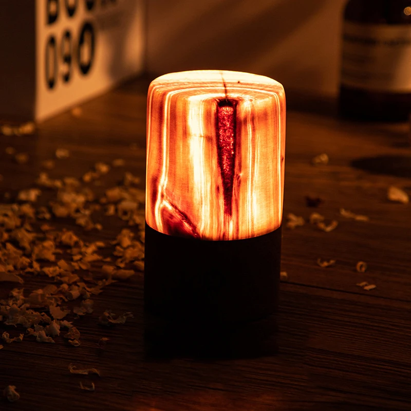 

Деревянный светодиодный сенсорный ночник теплого цвета, креативный подарок, настольная лампа с зарядкой через USB, атмосферный светильник для бара, ресторана, кафе с текстурой древесины