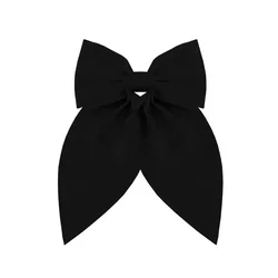 Elegant Double - Sided Satin Bow Hair Clip - Versatile Small Accessory (Black)
