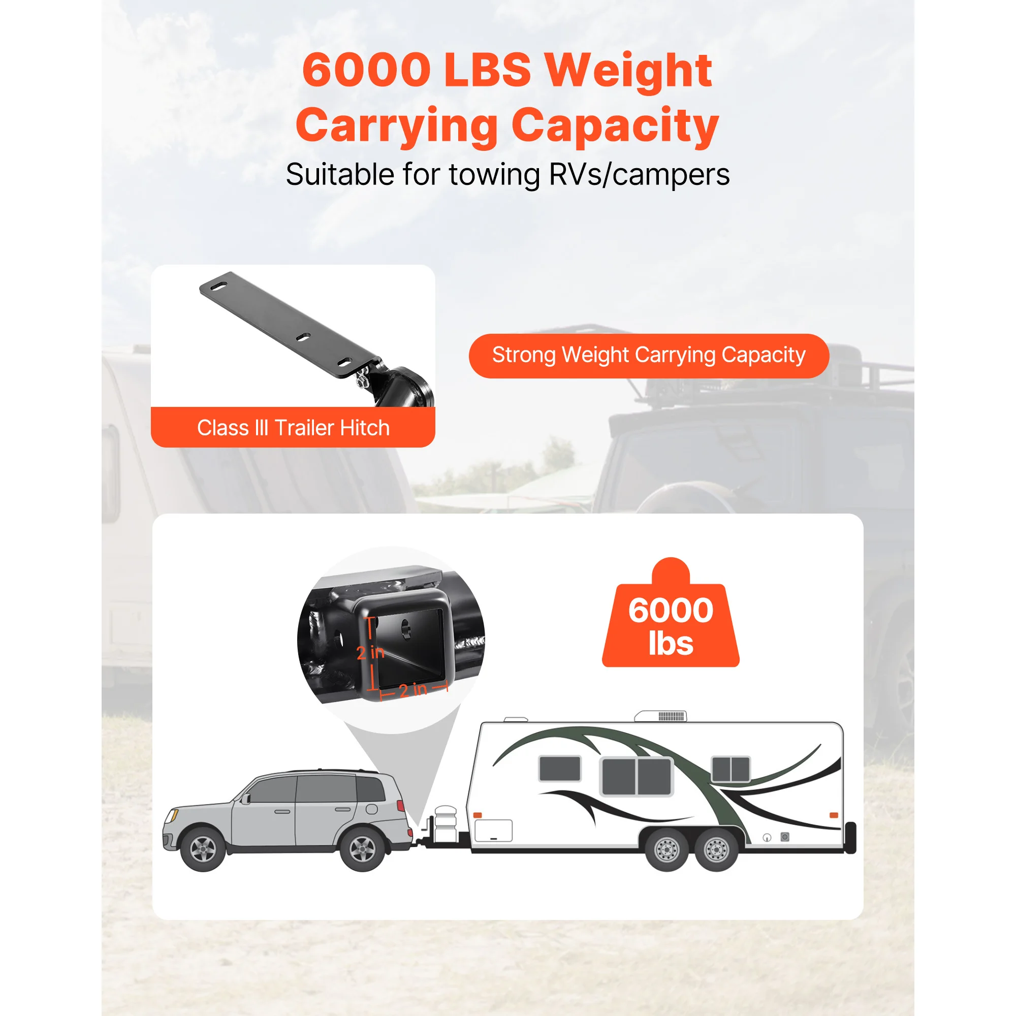 SucceBuy Class 3 Trailer Hitch 2in Receiver Compatible with 2014-2019 Toyota Highlander Multi-Fit Hitch to Receive Cargo Carrier