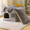 Foldable luxury pet house with detachable mat for winter warmth dog cave sofa pet bed house suitable for small medium-sized pets 2