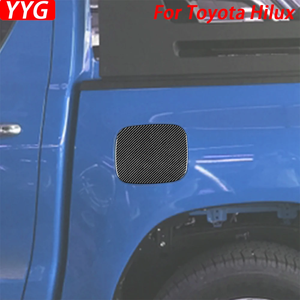 

Для Toyota Hilux 2015 2016 2017 2018 2019 2020 2021 углеродное волокно, крышка топливного бака, отделка панели, украшение автомобиля, аксессуары, наклейка