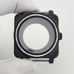 Premium 42mm Sapphire Glass Stainless Steel Watch Case with Waterproof Back Cover (Black)