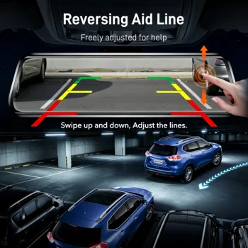 10 Inch Car DVR Car Touch Screen video Recorder with WiFi 4K+2.5K Dual Rearview Mirror Front and Rear Night Vision Camera Mirror 6