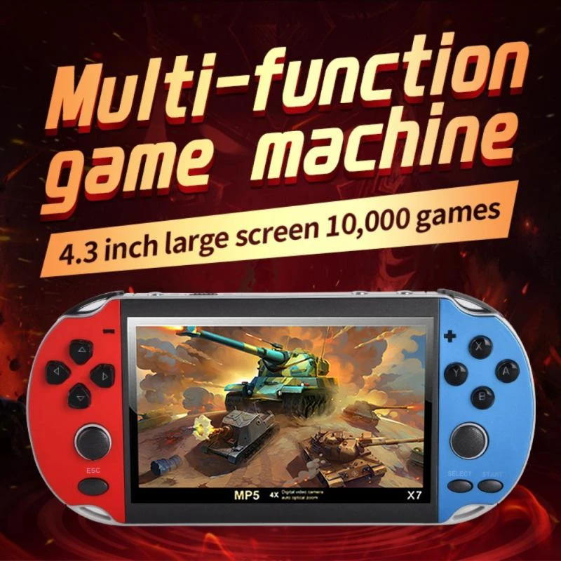 Handheld Game Console 4.3inch Display 128bit Nostalgic 8G Double-rocker Classic Game Retro Mini Handheld MP5 Video Game Console