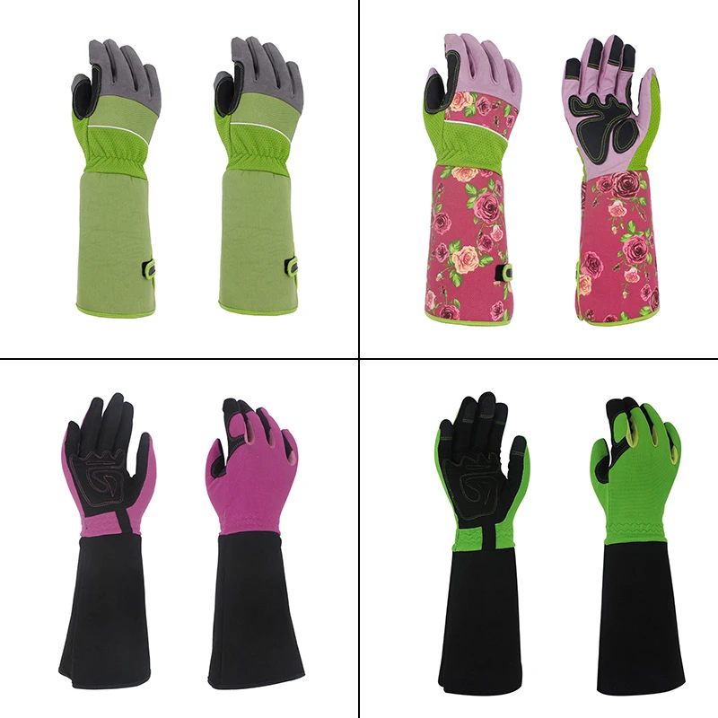 1Pair Heavy Duty Durable Long Gloves Rose Pruning Garden Puncture Resistant Work Yard Glove Waterproof Trimming Gardening Glove