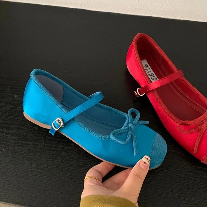2025 New Versatile Women's Mary Jane Shoes Fashionable Elegant Light Bow Women's Thick Heel Shoes Comfortable Dress 6