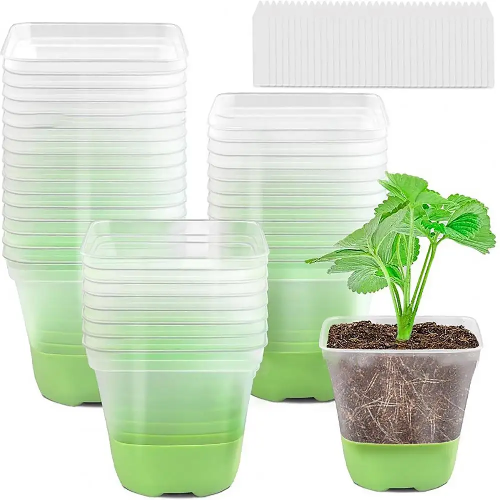 Silicone Nursery Pot with Drainage Holes Plant Pot with Raised Feet Silicone Base Square Nursery Pots for Healthy for Plants