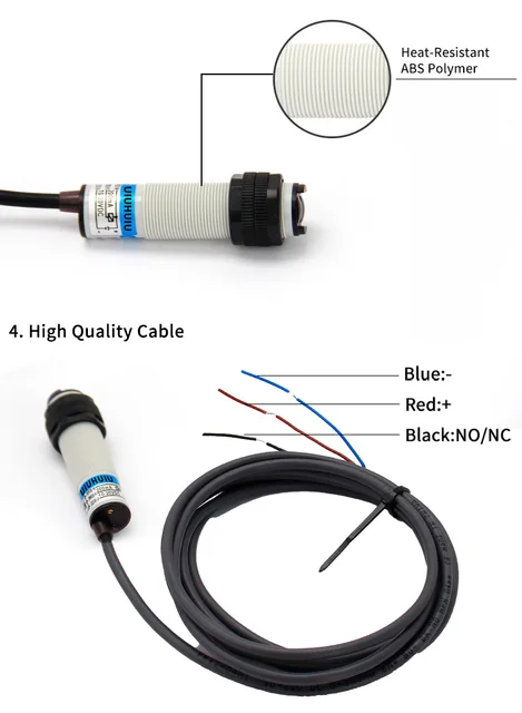 Sensore Fotoelettrico E3F-R2NK NPN - Interruttore A Riflesso | 2m Di Portata, 6-36VDC - Foto 8
