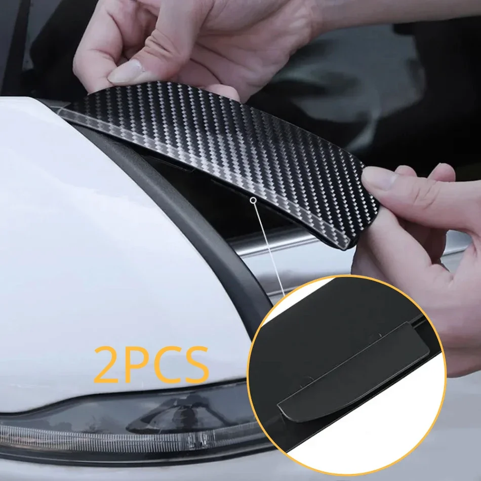 2Pcs Universal Car Rearview Mirror Rain Eyebrow Visor Clip-on Side Snow Sun Visor Rain Cover Car Exterior Accessories