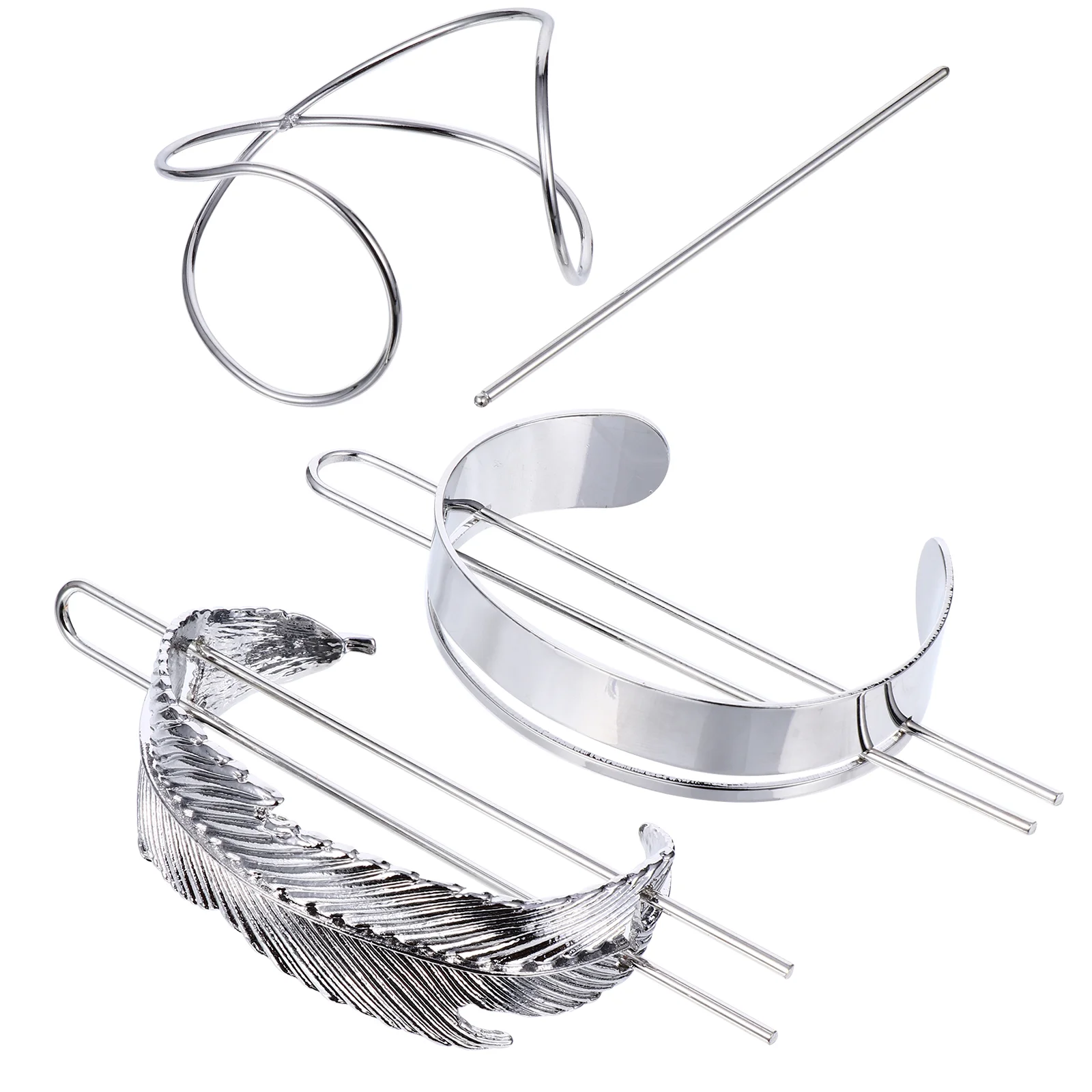 

3pcs Silver Hair Vintage Hair Slide Pin Viking Hair Clip Metal Knot Hair Clips Viking Hair Barrettes For