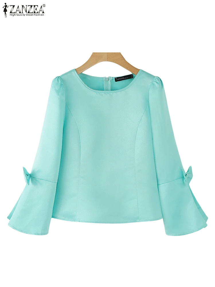 Polyester Korean Style Casual Blouse for Women