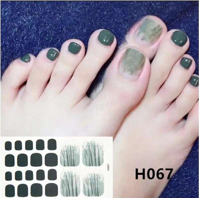 Summer New Toenail Stickers Nail Full Sticker Waterproof Antifouling Film Polish 22tips | Красота и здоровье