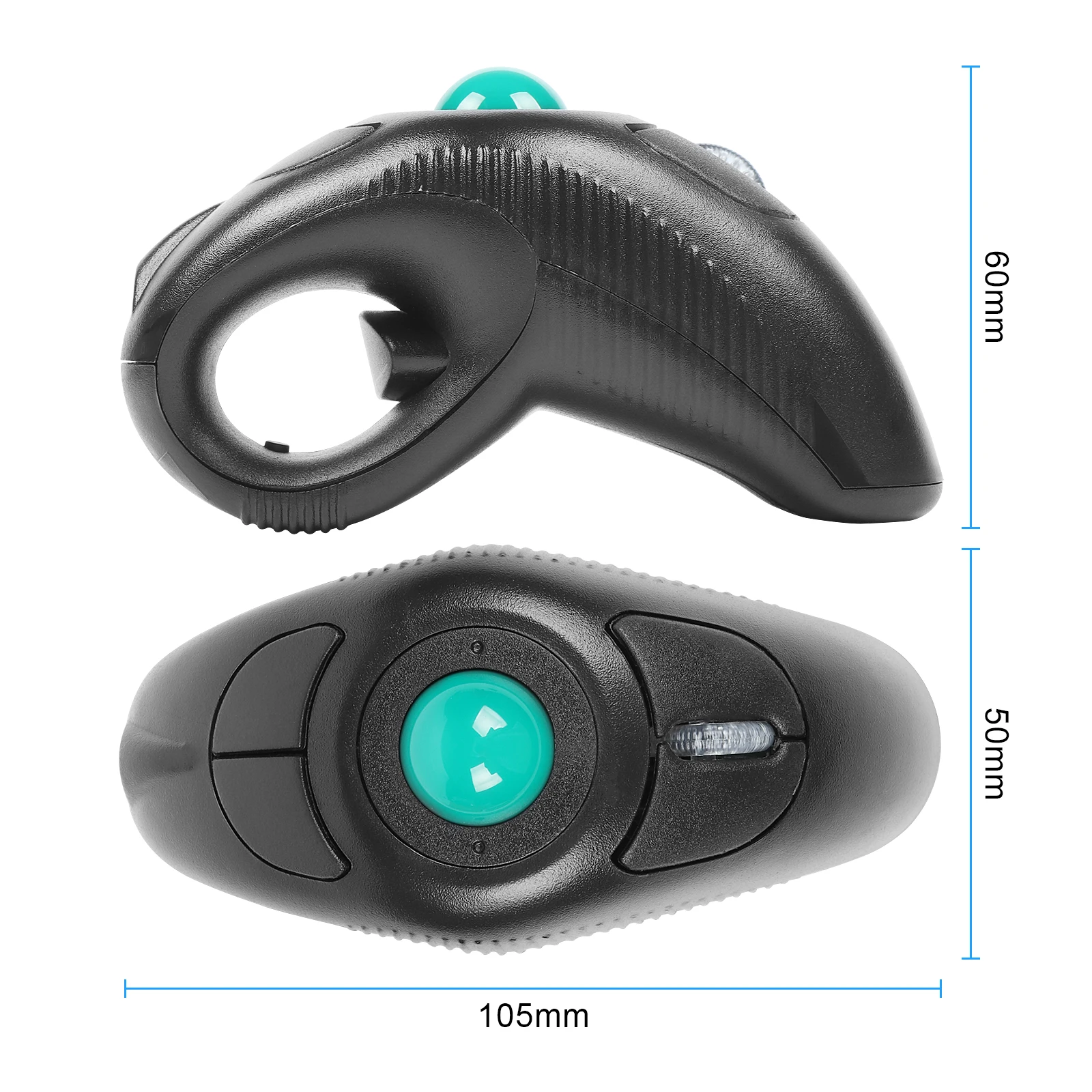Esquerda Direita Mão sem Fio Trackball Mouse Ergonômico Handheld Usb Optical Track Ball Wired Mini Mice para pc Computador Laptop Ppt - Imagem 3