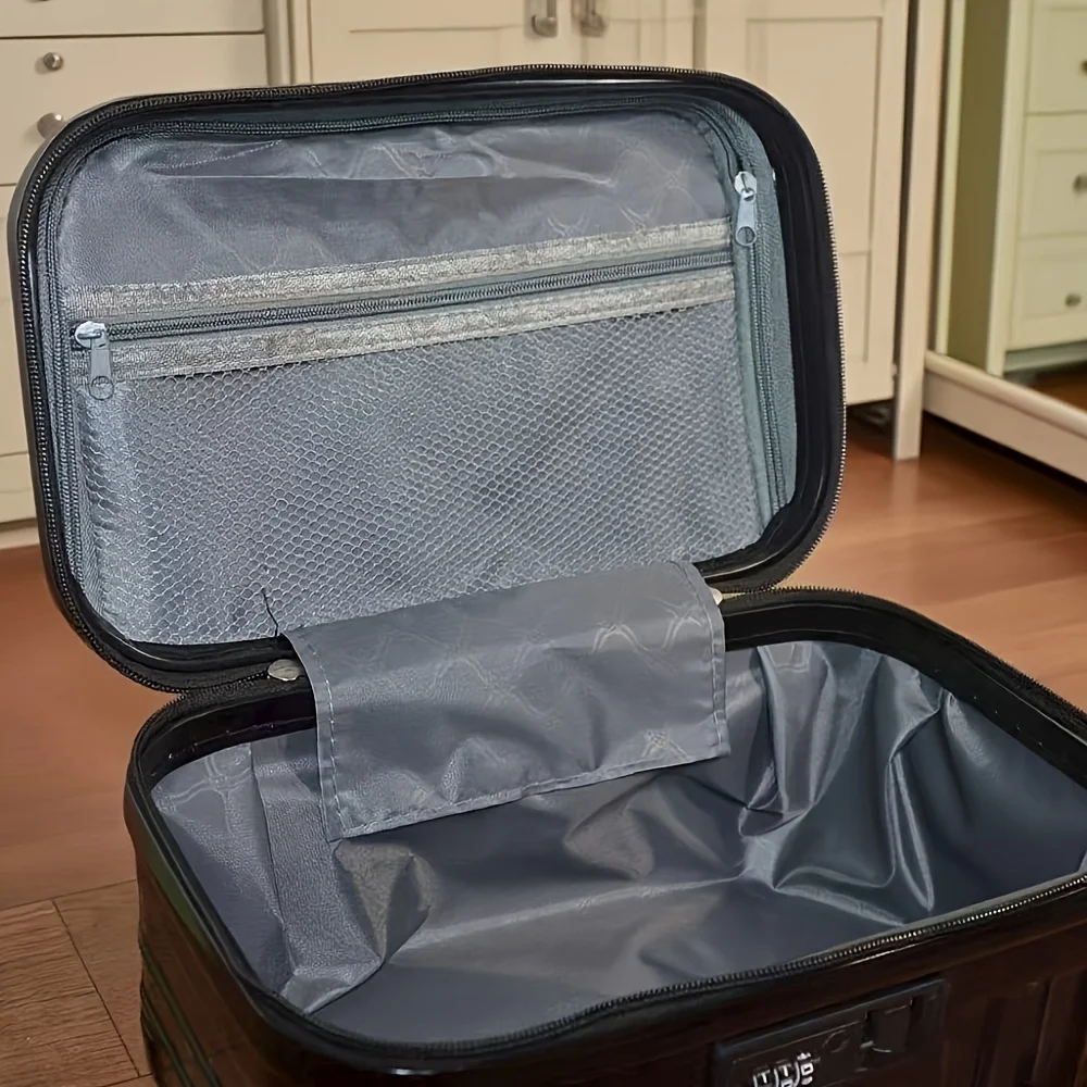 Valigia per Trucchi con Maniglia e Lucchetto a Combinazione, Grande Capacità, Portatile, Organizer da Viaggio per Cosmetici e Articoli da Toilette, per Esterni e Uso Quotidiano - immagine 6