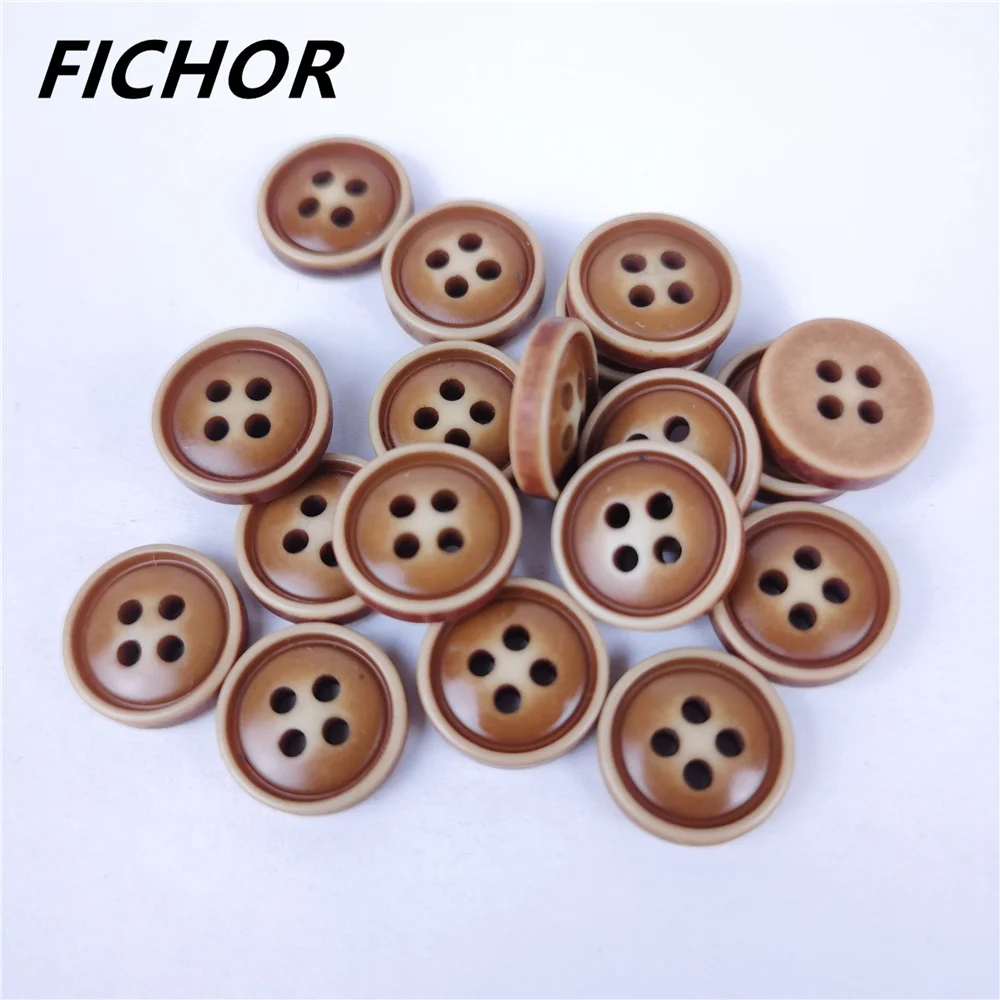 

30/50pcs 12.5mm 4 Holes Retro Brown Buttons Handmade Decorative Button for Apparel DIY Sewing Accessories Plastic Buttons