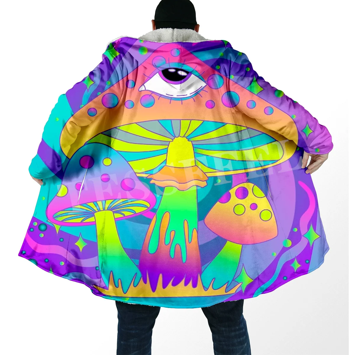 

Mushroom Forest Plants Fungus Trippy Abstract Psychedelic Hippie 3DPrint Windbreaker Winter Casual Hoody Cloak Fleece Overcoat R