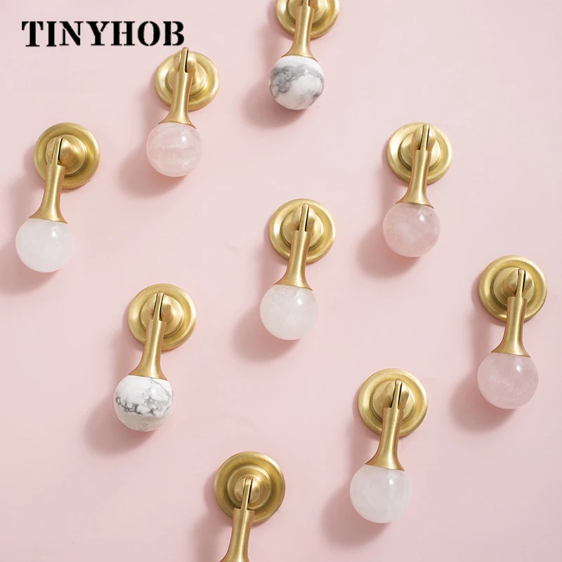Natural Crystal/Stone Knobs Pink White Kitchen Cabinet Door Knobs and  Handles Ball Pendant Drawer Pull Furniture Hardware - AliExpress 13
