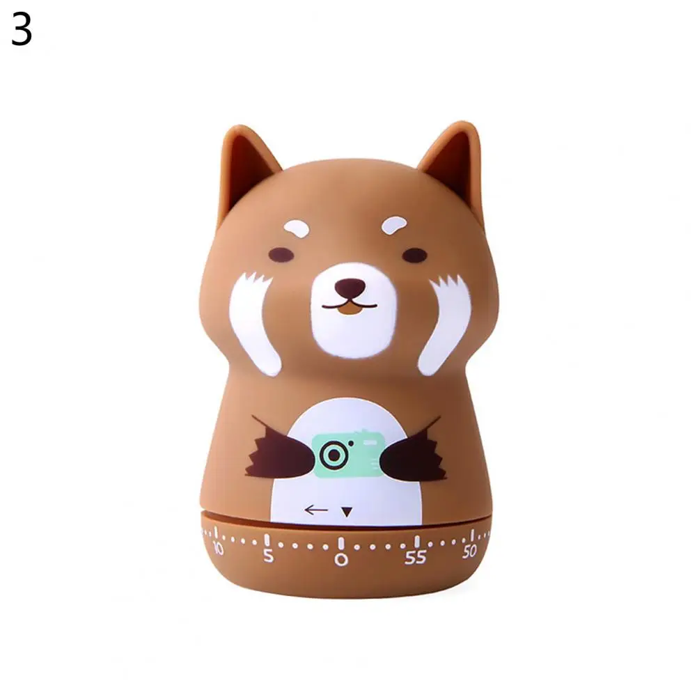 4 Styles Timer Cooking Alarm 360 Degree Rotating Loud Ring Plastic Cartoon Wind Up Animal Clock Timer Kitchen Accessories 